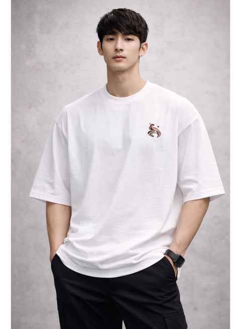 Men’s Boxy Fit Oversized T-Shirt – Heavyweight 100% Cotton with Dropped Shoulder Design – Streetwear Casual Tee